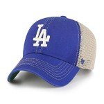 47 MLB Trawler Team Color Mesh Trucker Clean Up Adjustable Hat, Adult One Size Fits All (Los Angeles Dodgers - Blue)