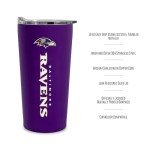 Rico Industries NFL Football Baltimore Ravens 18oz Soft Touch, Easy Grip Tumbler