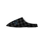 FOCO Men's NFL Carolina Panthers Sherpa Lined Buffalo Check Memory Foam Slippers, Small (7-8)