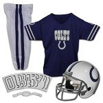 Franklin Sports Indianapolis Colts Kids Football Uniform Set - NFL Youth Football Costume for Boys & Girls - Set Includes Helmet, Jersey & Pants - Small