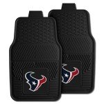 FANMATS 8993 Houston Texans 2-Piece Heavy Duty Vinyl Car Mat Set, Front Row Floor Mats, All Weather Protection, Universal Fit, Deep Resevoir Design
