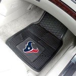 FANMATS 8993 Houston Texans 2-Piece Heavy Duty Vinyl Car Mat Set, Front Row Floor Mats, All Weather Protection, Universal Fit, Deep Resevoir Design