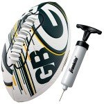 Franklin Sports NFL Green Bay Packers Football - Youth Mini Football - 8.5" Junior Size Ball - SPACELACE Easy Grip Texture- Perfect for Kids