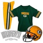 Franklin Sports Green Bay Packers Kids NFL Uniform Set - Youth NFL Team Jersey, Helmet, Pants + Apparel Costume - Official Gear -Youth Medium
