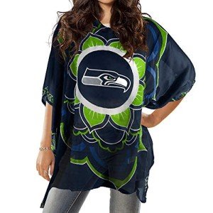 Littlearth Seattle Seahawks NFL Sheer Caftan with Flower Design