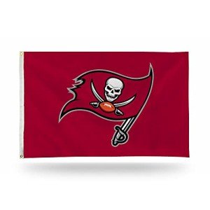 Rico Industries NFL Tampa Bay Buccaneers 3-Foot by 5-Foot Single Sided Banner Flag with Grommets