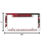 Rico Industries NFL Tampa Bay Buccaneers Primary 12" x 6" Chrome All Over Automotive License Plate Frame for Car/Truck/SUV, 12.1X0.5X6.3