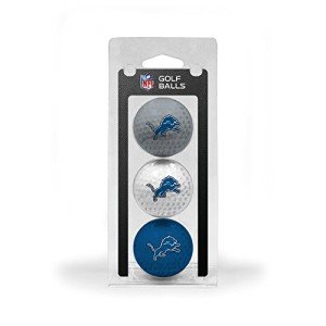Team Golf NFL Detroit Lions 3 Golf Ball Pack Regulation Size Golf Balls, 3 Pack, Full Color Durable Team Imprint