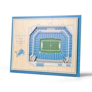 YouTheFan NFL 5-Layer 17 x 13 StadiumViews 3D Wall Art, One Size, Detroit Lions