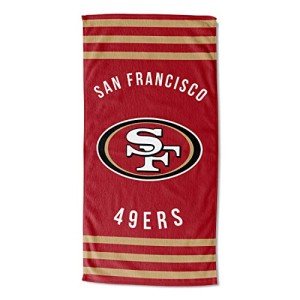 Northwest NFL San Francisco 49ers Unisex-Adult Beach Towel,Cotton-Polyester Blend, 30" x 60", Stripes
