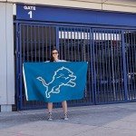 Rico Industries Detroit Lions 3-Foot by 5-Foot Single Sided Banner Flag with Grommets