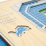 YouTheFan NFL 5-Layer 17 x 13 StadiumViews 3D Wall Art, One Size, Detroit Lions