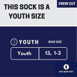 For Bare Feet NFL Youth 4 Stripe Deuce Crew Sock, San Francisco 49ers, One Size