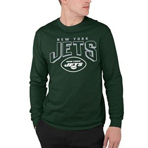 Junk Food Clothing x NFL - New York Jets - Bold Logo - Unisex Adult Long Sleeve T-Shirt for Men and Women - Size Large