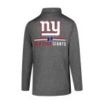 Ultra Game NFL Men's Super Soft Quarter Zip Long Sleeve T-Shirt, New York Giants, Heather Charcoal, Medium