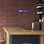 Rico Industries NFL New York Giants Home Décor Metal Street Sign (4" x 15") - Great for Home, Office, Bedroom, & Man Cave - Made,Silver