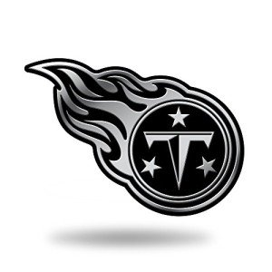 Rico Industries NFL Tennessee Titans Chrome Finished Auto Emblem 3D Sticker , Silver