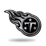 Rico Industries NFL Tennessee Titans Chrome Finished Auto Emblem 3D Sticker , Silver