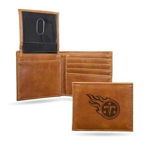 Rico Industries NFL Tennessee Titans Laser Engraved Billfold Wallet , Brown, 3.5 x 4.25"
