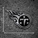 Rico Industries NFL Tennessee Titans Chrome Finished Auto Emblem 3D Sticker , Silver