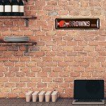 Rico Industries NFL Cleveland Browns Home Décor Metal Street Sign (4" x 15") - Great for Home, Office, Bedroom, & Man Cave - Made,Silver