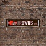 Rico Industries NFL Cleveland Browns Home Décor Metal Street Sign (4" x 15") - Great for Home, Office, Bedroom, & Man Cave - Made,Silver