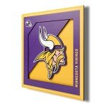 YouTheFan NFL Minnesota Vikings 3D Logo Series Wall Art - 12x12