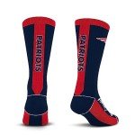 For Bare Feet NFL NEW ENGLAND PATRIOTS MVP Crew Sock Team Color Large