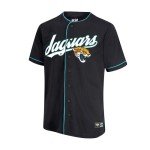 Ultra Game NFL Official Adults Game Day Button Down Baseball Mesh Jersey Shirt - Unisex, Jacksonville Jaguars, Team Color, Medium
