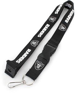Aminco NFL Las Vegas Raiders Team Lanyard, Black & White, Size 6