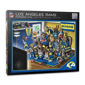 YouTheFan NFL Los Angeles Rams Purebred Fans 500pc Puzzle - A Real Nailbiter