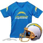 Franklin Sports boys Franklin Sports NFL Los Angeles Chargers Helmet Jersey Set, Team Specific, One Size US