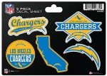 Rico Industries NFL Los Angeles Chargers 5-Piece Die-Cut Decal Sheet