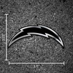 Rico Industries NFL Los Angeles Chargers Chrome Finished Auto Emblem 3D Sticker