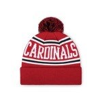 FOCO Arizona Cardinals NFL Logo Stripe Pom Beanie Hat, Team Color