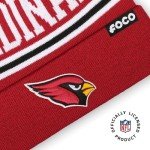 FOCO Arizona Cardinals NFL Logo Stripe Pom Beanie Hat, Team Color