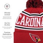 FOCO Arizona Cardinals NFL Logo Stripe Pom Beanie Hat, Team Color