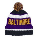 Baltimore Beanie Knit Hat with Pom Winter Cuffed Cap Sport Fans Gift