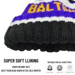 Baltimore Beanie Knit Hat with Pom Winter Cuffed Cap Sport Fans Gift