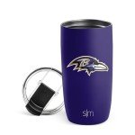 Simple Modern Officially Licensed NFL Baltimore Ravens 16oz Travel Coffee Tumbler with Flip Lid | Stainless Steel Cup | Football Gifts for Men, Women | Voyager Collection | Baltimore Ravens