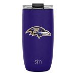 Simple Modern Officially Licensed NFL Baltimore Ravens 16oz Travel Coffee Tumbler with Flip Lid | Stainless Steel Cup | Football Gifts for Men, Women | Voyager Collection | Baltimore Ravens