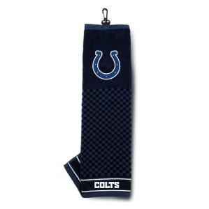 Team Golf NFL Indianapolis Colts Embroidered Golf Towel Embroidered Golf Towel, Checkered Scrubber Design, Embroidered Logo