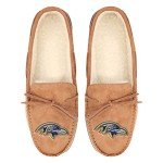 FOCO Baltimore Ravens NFL Mens Team Logo Moccasin Slippers - L