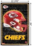 Trends International NFL Kansas City Chiefs - Neon Helmet 23 Wall Poster, 34L x 22.4W, Unframed Version