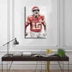 Sarqi Sports Poster Patrick Mahomes Canvas Poster Unframe:12x18inch(30x45cm)