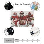 Patrick Mahomes, Tyreek Hill, Travis Kelce Poster Art Canvas Wall Art Decor Paintings Picture for Home Living Room Decoration Unframe:12x18inch(30x45cm)