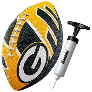 Franklin Sports NFL Green Bay Packers Football - Youth Football - Mini 8.5" Rubber Ball - Perfect for Kids - Team Logos and Colors