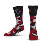 For Bare Feet NFL HOUSTON TEXANS Shattered Camo Crew Sock Team Color Large
