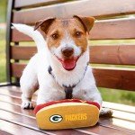 Pets First NFL Green Bay Packers HOT Dog Plush Dog & CAT Squeak Toy - Cutest HOT-Dog Snack Plush Toy for Dogs & Cats with Inner Squeaker & Beautiful Football Team Name/Logo 8 x 5 x 3 Inches