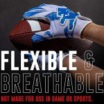Franklin Sports Detroit Lions Youth NFL Football Receiver Gloves - Receiver Gloves for Kids - NFL Team Logos and Silicone Palm - Youth S/XS Pair
